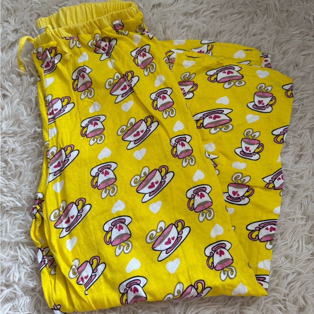 Yellow Coffee Lover Pajama Pants